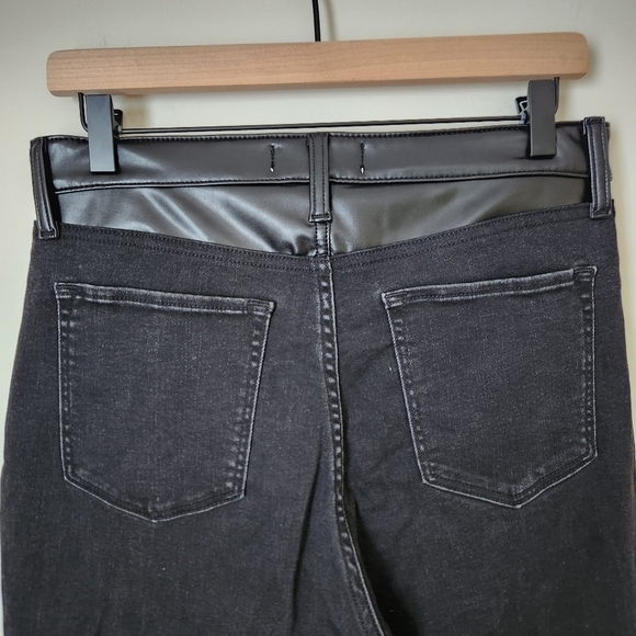 Abercrombie & Fitch | Curve Love Super Skinny Ankle High Rise Jeans Leather Trim - Picture 9 of 13